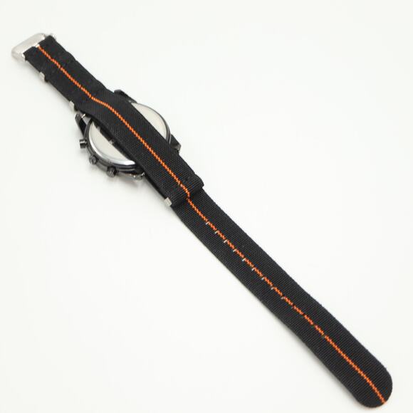 Kenneth Cole NY Mens 45mm Chronograph Watch Black Orange Nylon w New Battery - Picture 11 of 11